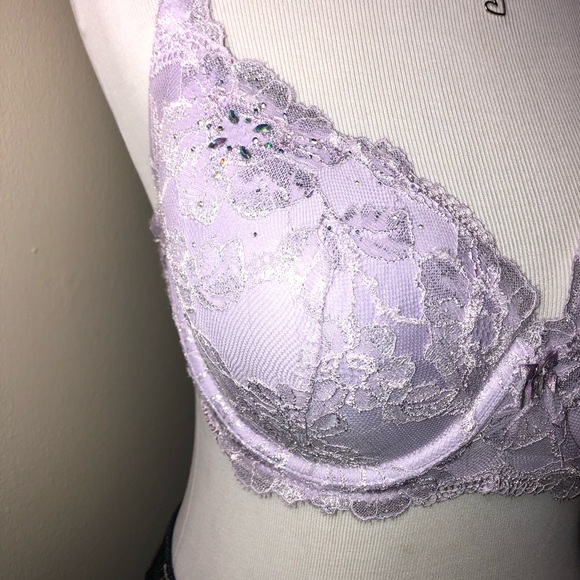 Victoria’s Secret”Body by Victoria”Lined Demi Purple Bling Bra,Size-36DD/Panty-M - Picture 10 of 14